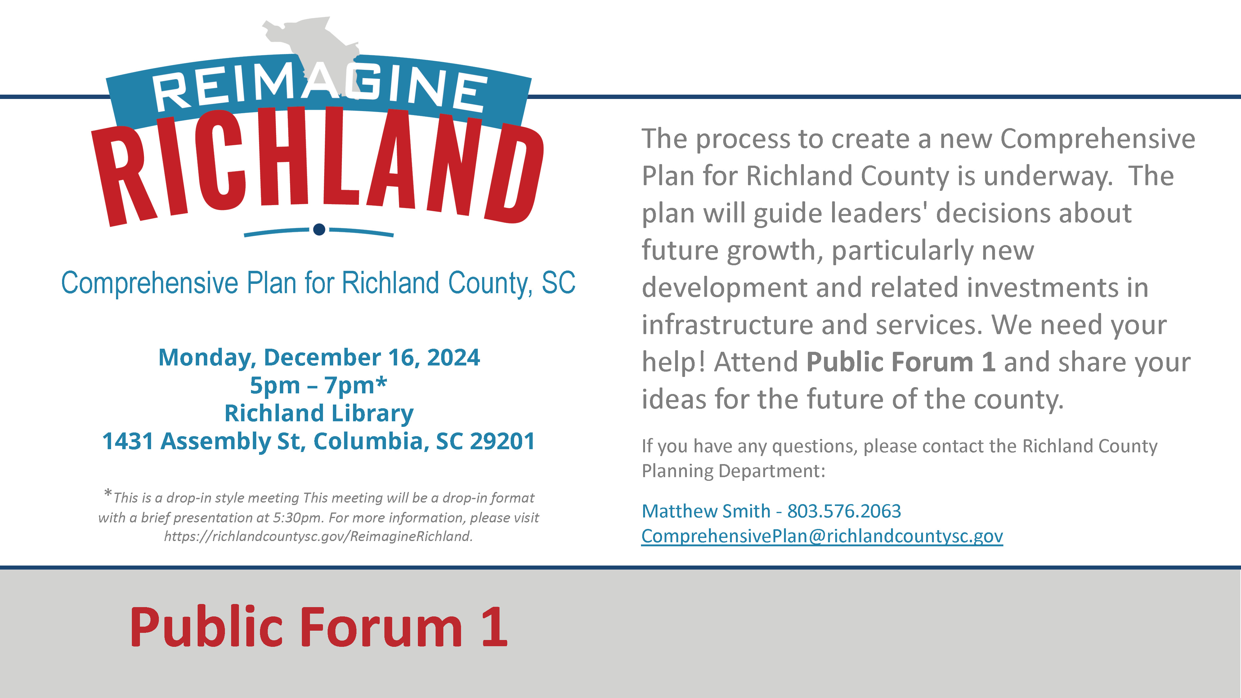 Public Forum: Comprehensive Plan for Richland County